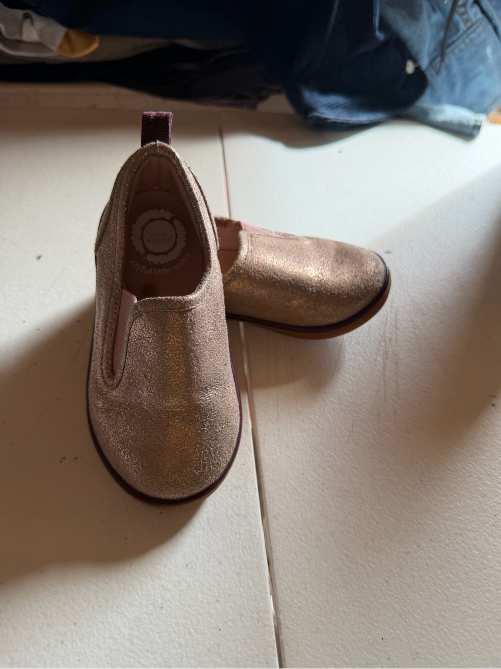 Natives Kids Slip-On Metallic Rose Gold Shoes